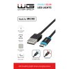 Datový kabel LED USB-A x Micro USB 1m - černý