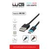 LED USB-A to Micro USB Data Cable 1m - black