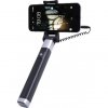 Teleskopická selfie tyč s kabelem 3,5 jack (Černá)