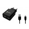 Síťová nabíječka 2xUSB (2,4A)-Smart IC (Type-C cable) (Černá)