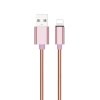 Datový kabel USB-A x Lightning 1m 2.1A - růžový