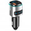 Autonabíječka 2x USB 18W + FM transmitter - černo-stříbrná