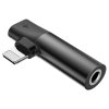 Mini adapter Lightning x LIghtning i Jack 3.5mm - czarny