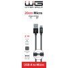 Data Cable USB-A to Micro USB 0.2m 2.1A - black