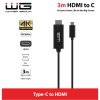 Kabel do transmisji danych HDMI x USB-C 3m - czarny