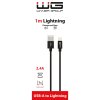 Datový kabel USB-A x Lightning 1m 2.4A - černý