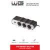 Rozgałęziacz samochodowy z kablem 3x 12V + USB-A – czarny