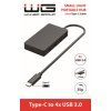 HUB USB-C x 4x USB 3.0 - czarny