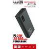 Powerbank 30000 mAh 6x USB + kabel Type-C - czarny