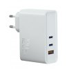 Ładowarka sieciowa 3xUSB (1xUSB-A+2xUSB-C) - GAN (120W) (biały)