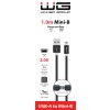 Datový kabel USB-A x USB Mini-B (5 pins) 1m 2A - černý