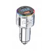 Car charger - FM transmitter - QC 3.0 18W with USB-C slot 30W PD (Srebrna))