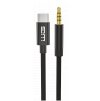 Kabel Type C (male) na AUX 3,5mm jack (male)/1,5m/with DAC chip/Czarny