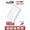 Power Bank 10000mAh, 2x USB + Type-C Cable - white