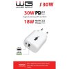 Síťová nabíječka 2x USB 30W - bílá