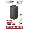 Powerbank 20000 mAh 4x USB + kabel Type-C - czarny