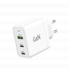 Síťová nabíječka GaN 3x USB 65W -bílá