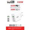 Wall Charger GaN 3x USB 65W - white