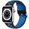 Náhradní silikonový řemínek pro Apple iWatch 42/44/45/46/49 mm - černo-modrý