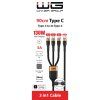 Data & Charging Cable 3-in-1 USB-C to 3x USB-C 0.9m 130W - black