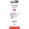 Magnetic USB-C to USB-C Data Cable 1m 60W - white