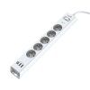 Surge Protector WG, 5 Sockets/3x USB - white