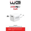 Sieciowa ładowarka GaN 1xUSB-C 25W - biała
