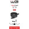 Datový kabel magnetický USB-C x USB-C 1m 60W - černý