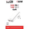 Ładowarka sieciowa GaN 2x USB 30W - biała