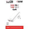 Wall Charger GaN 2x USB 30W - white