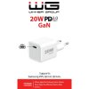 Ładowarka sieciowa GaN 1xUSB-C 20W - biała