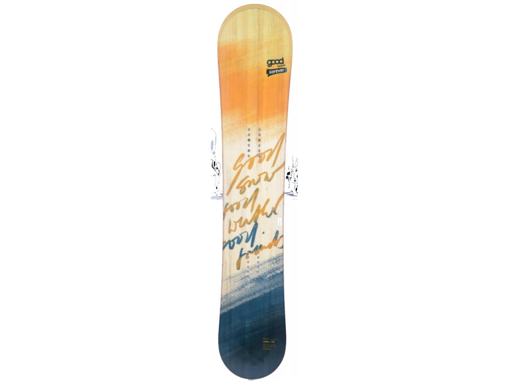snowboard goodboards chiller blue yellow double woodcore flat rocker like new