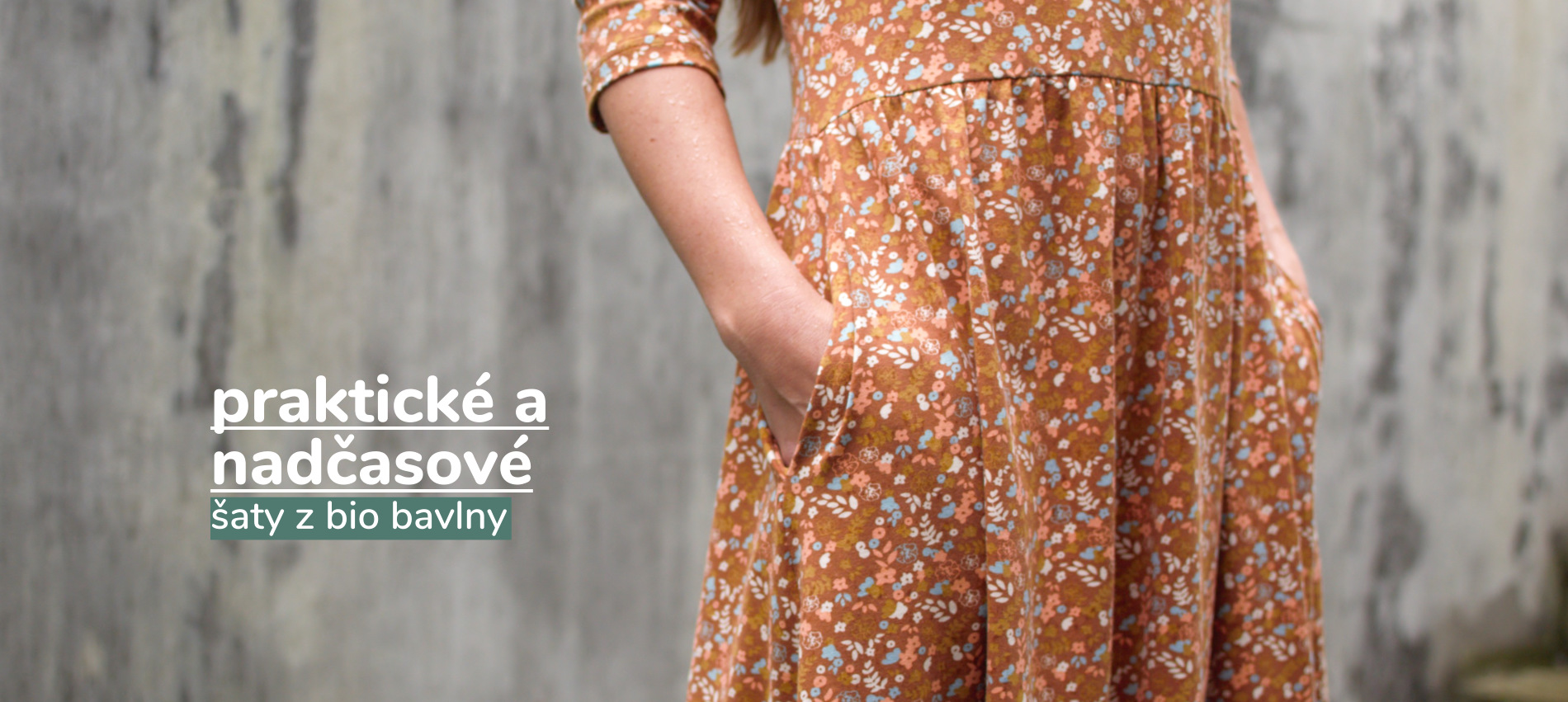 Květované šaty z bio bavlny s kapsami
