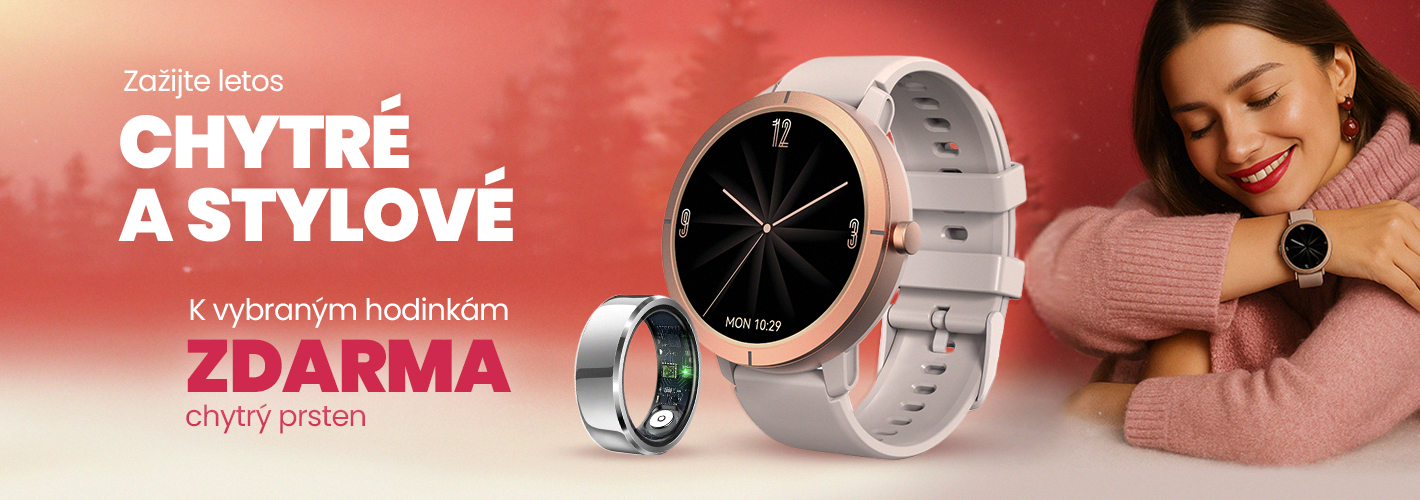 Vánoční akce s dárkem zdarma. Vyber si chytré hodinky a jako dárek dostaneš chytrý prsten úplně zdarma.
