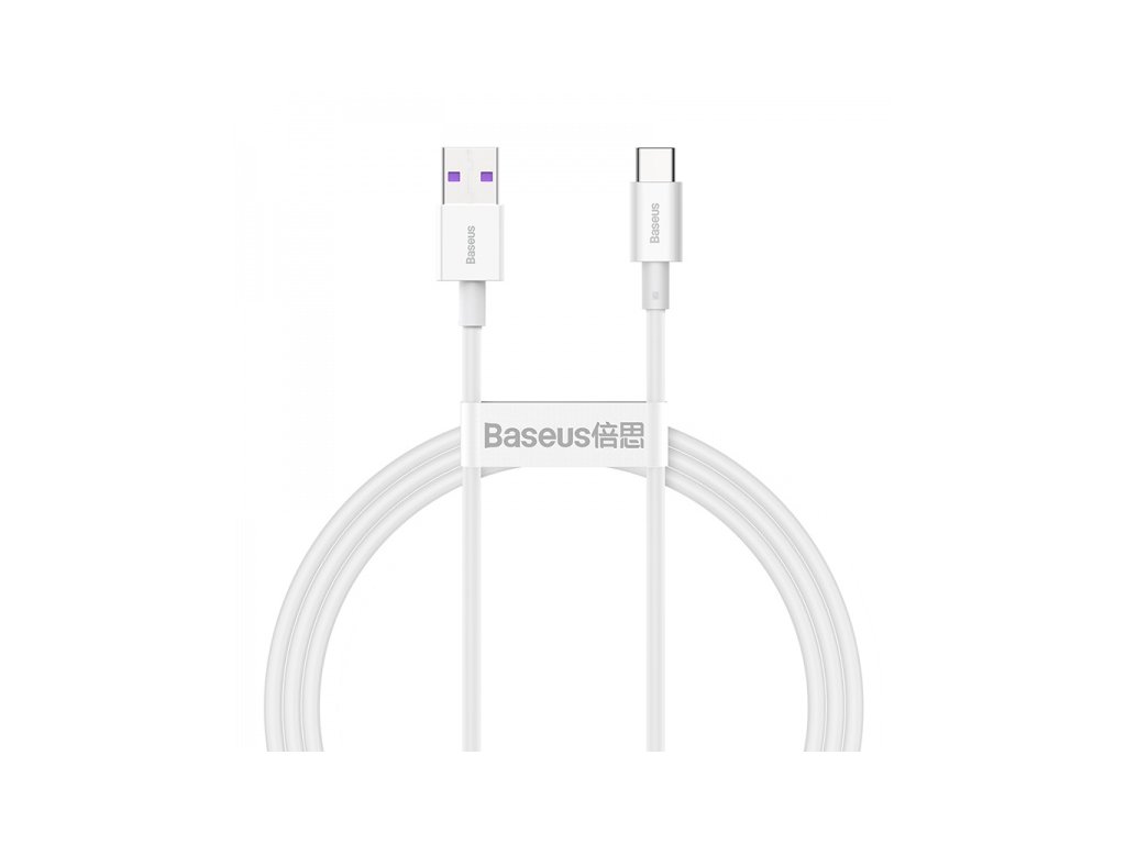 Baseus pružný rychlonabíjecí a datový kabel USB/Type-C 66W 1m White (Délka 1M)