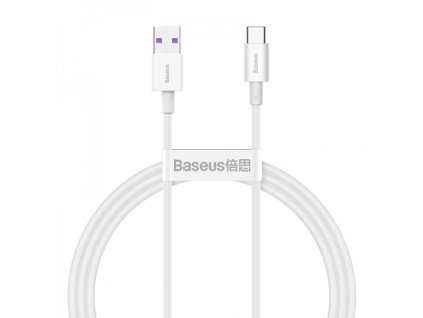Baseus pružný rychlonabíjecí a datový kabel USB/Type-C 66W 1m White (Délka 1M)