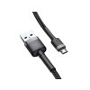 Baseus nabíjecí a datový kabel Micro USB 2.4A / délka 1M Grey-Black (Délka 0,5M)