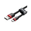 Baseus nabíjecí a datový kabel USB /Type-C 3A / Red + Black / 1M / CATKLF-B91