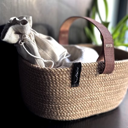 Košík z juty CHAMELEON 2 s uchem XL
