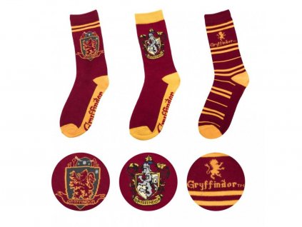 29186 harry potter socks 3 pack gryffindor cinereplicas