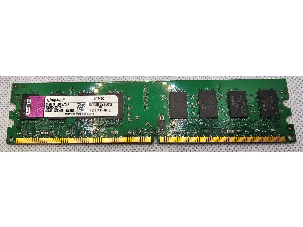 Paměť RAM do PC Kingston 2GB DDR2 800Mhz KVR800D2N6/2G