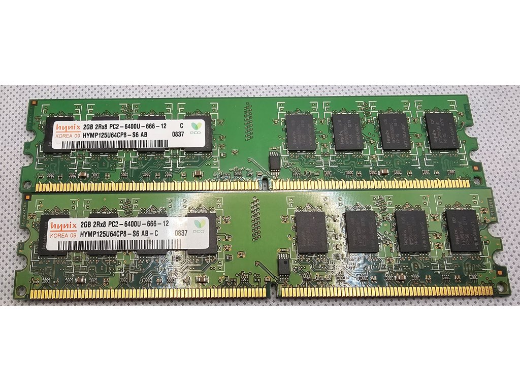 Paměť RAM do PC Hynix HYMP125U64CP8-S6 AB 2x 2GB 800MHz DDR2