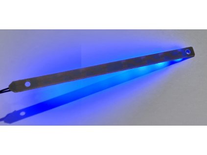 Led lišta modrá - 125 mm  12V přívodní kabel s konektorem