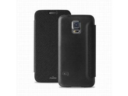 Puro flipové pouzdro pro Samsung Galaxy S5 mini s přihrádkou na kartu, černá