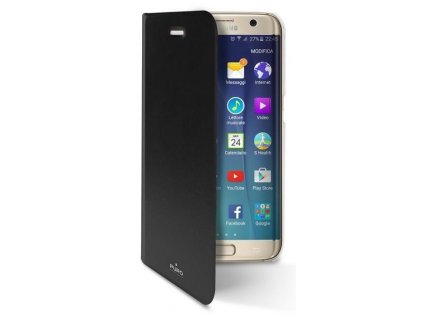 Pouzdro PURO flipové zadní Samsung Galaxy S7 edge s přihrádkou na kartu černé
