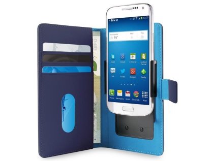 Pouzdro Puro flipové s nastavitelnými konzolami a přihrádkou na karty 4,3'' M modré