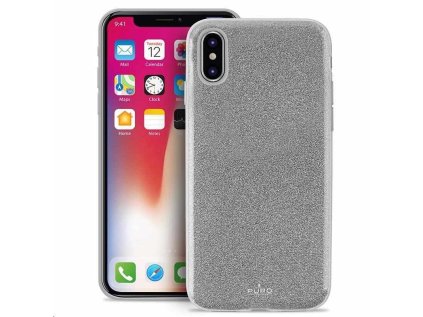 Puro zadní kryt "SHINE" pro Apple iPhone X, stříbrná