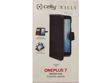 Celly pouzdro Wally s funkcí stojánku pro Oneplus 7, černá