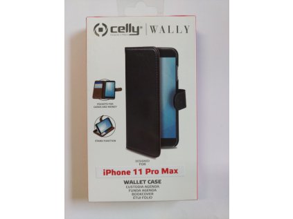 Celly pouzdro Wally s funkcí stojánku pro iPhone 11 Pro Max, černá