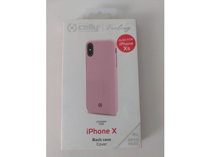 Celly silikonový zadní kryt Feeling pro iPhone XS / X, růžová